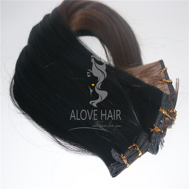 Wholesale full cuticle hybrid hand tied hair extensions 
